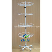 4 Tier Ajustable Floor Standing Wire Basket Spinner (PHY206)